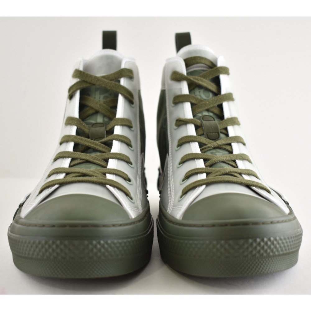 Dior Mens B23 Green Oblique Logo Transparent High Top Lace Up Flat Sneaker 44 11 - Picture 8 of 16